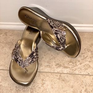 Guess Snakeskin Sandals/Flip Flops